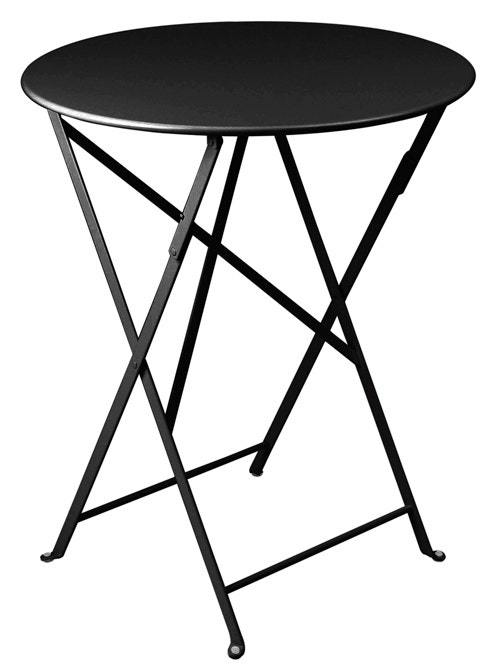Table ronde pliante BISTRO de Fermob D.60 x H.74 cm Réglisse Table ronde pliante BISTRO de Fermob D.60 x H.74 cm Réglisse