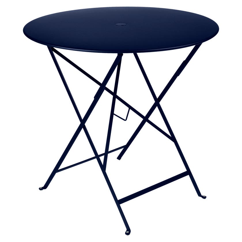 Table ronde pliante BISTRO de Fermob, D.77 x H.74 cm, Bleu abysse Table ronde pliante BISTRO de Fermob, D.77 x H.74 cm, Bleu abysse
