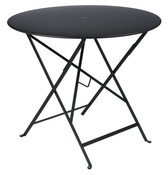 Table ronde pliante BISTRO de Fermob D.77 x H.74 cm Réglisse