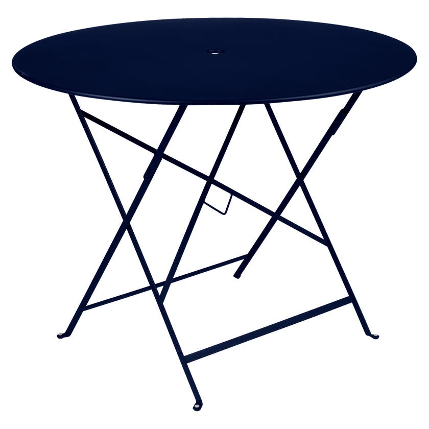 Table ronde pliante BISTRO de Fermob, D.96 x H.74 cm, Bleu abysse Table ronde pliante BISTRO de Fermob, D.96 x H.74 cm, Bleu abysse