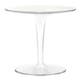 Table ronde TIP TOP, plateau en verre blanc