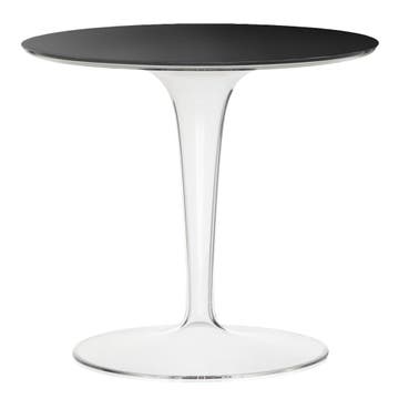 Table ronde TIP TOP de Kartell, plateau en verre noir