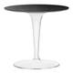 Table ronde TIP TOP, plateau en verre noir