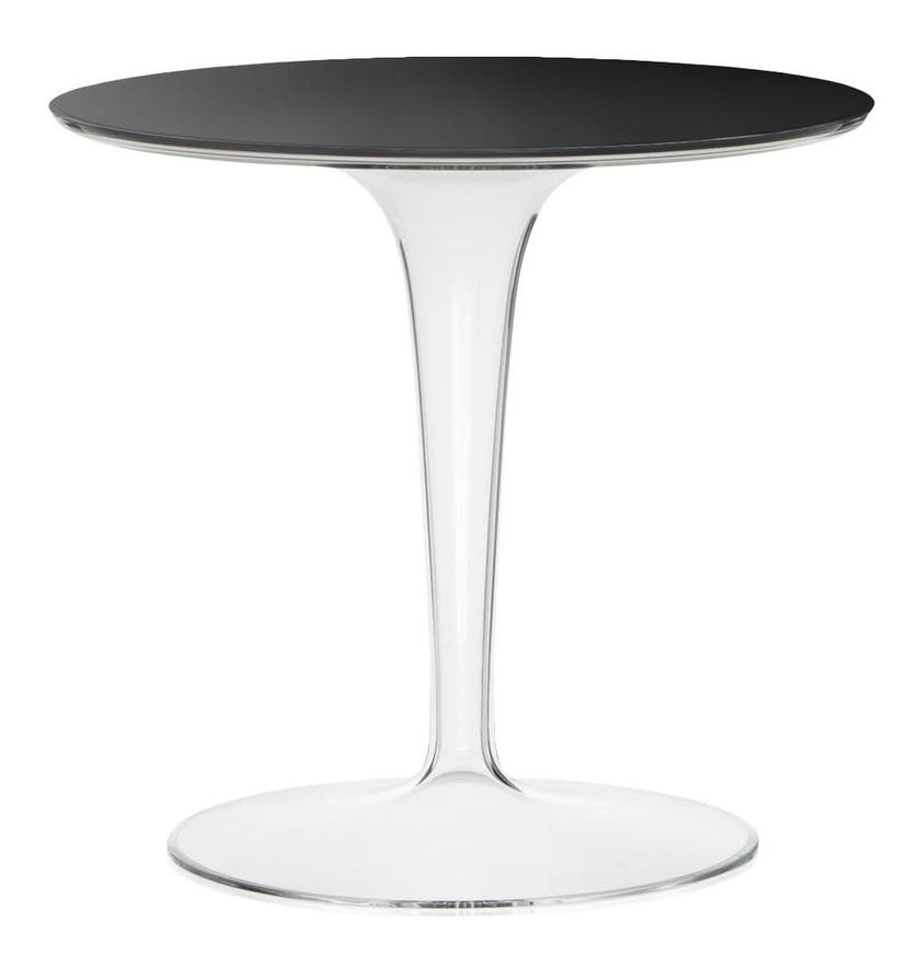 Table ronde TIP TOP de Kartell, plateau en verre noir