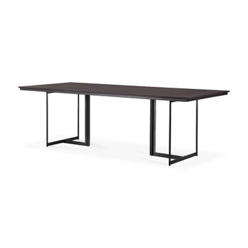 Table Tacet - teck vernis - brun foncé - rectangulaire 240 x 100 x 76