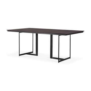 Table Tacet - teck vernis - brun foncé - rectangulaire 200 x 100 x 76