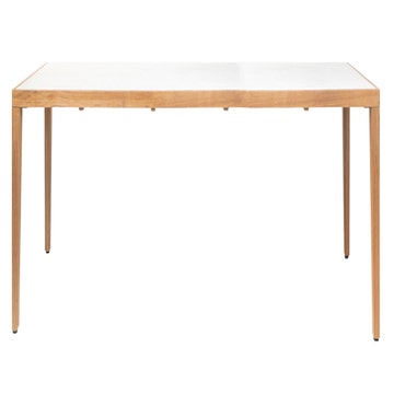 Table Volta, 310x100, structure teak, plateau céramique Masaai blanco