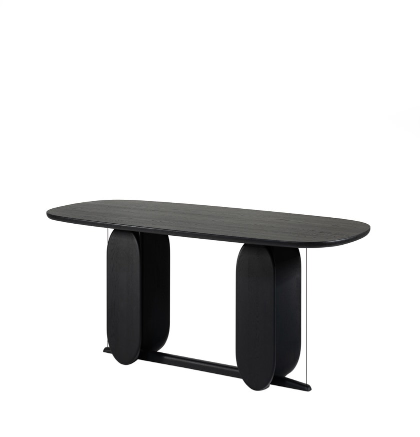 Table WHERRY de Woak, 260 x 112 cm, Chêne teinté noir