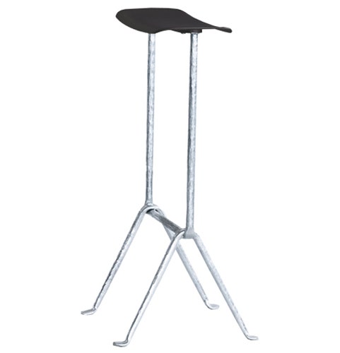 TABOURET MOYEN OFFICINA, Structure en fer galvanisé, Assise noire de MAGIS