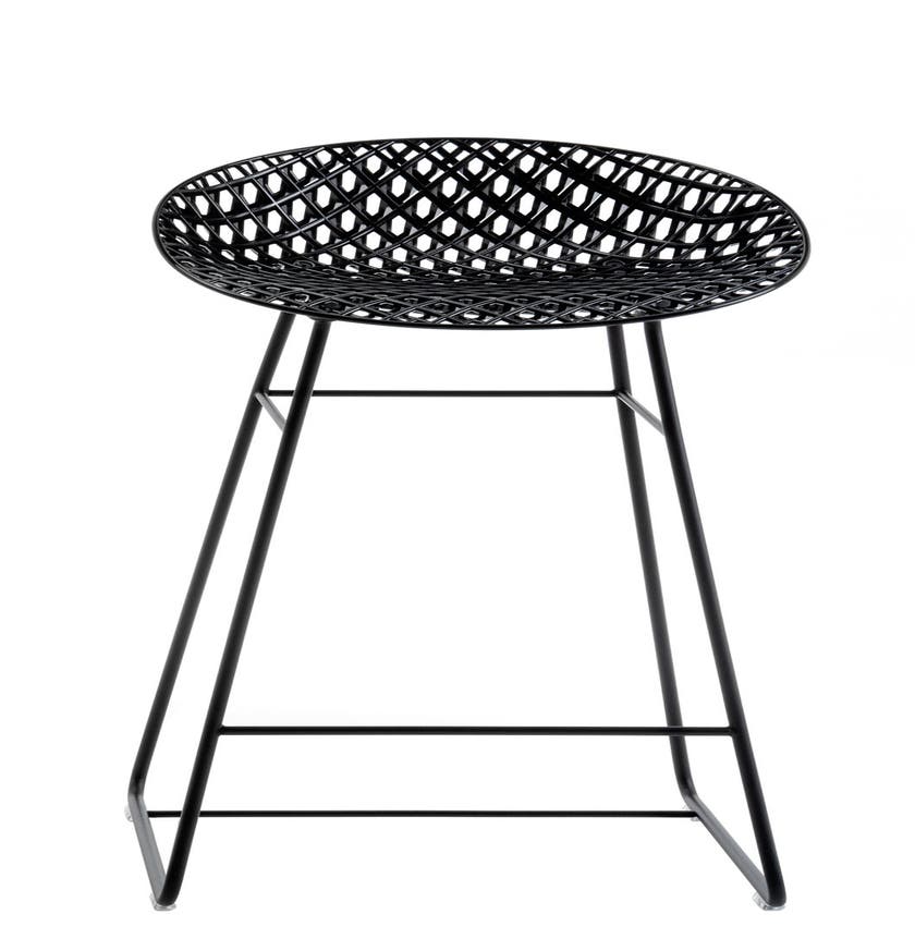 Fauteuil haut SMATRIK de Kartell, Extérieur, Noir - pied noir