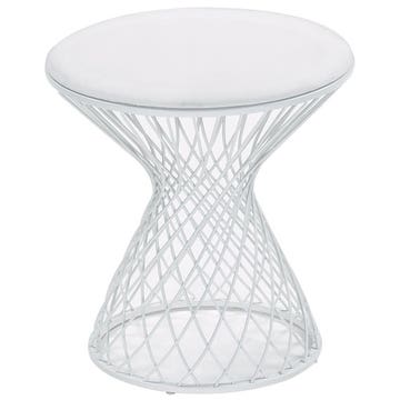 Tabouret / pouf HEAVEN de Emu, Structure blanche, Coussin blanc