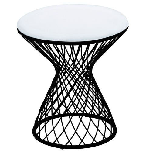 Tabouret HEAVEN de Emu, Noir avec coussin blanc 