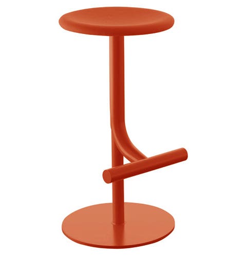 TABOURET TIBU AVEC REVETEMENT EN TISSU, Rouge corail de MAGIS