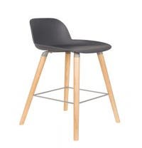Tabouret de bar ALBERT KUIP H.65 de Zuiver, Gris foncé