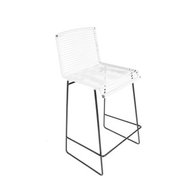 Tabouret de bar CENOTE de Boqa, Blanc d'argent