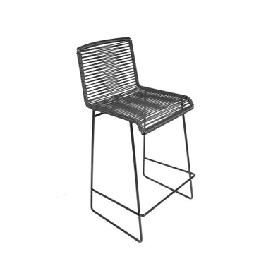 Tabouret de bar CENOTE de Boqa, Noir d'aniline