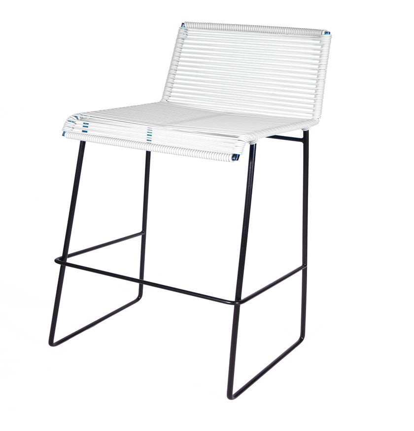 Tabouret de bar GRAN CENOTE de Boqa, Blanc d'argent