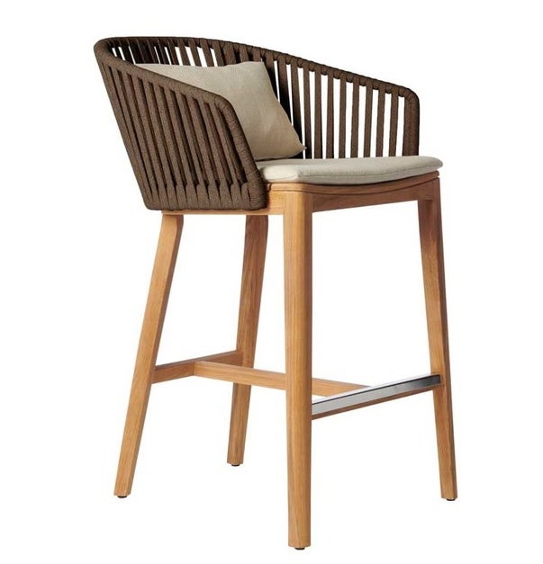 Tabouret de bar MOOD de Tribù, Earthbrown Teak