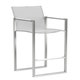 Tabouret de bar NINIX, Blanc et inox