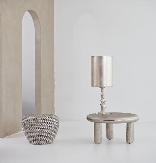 Tabouret DOT STOOL de Pols Potten, Argenté
