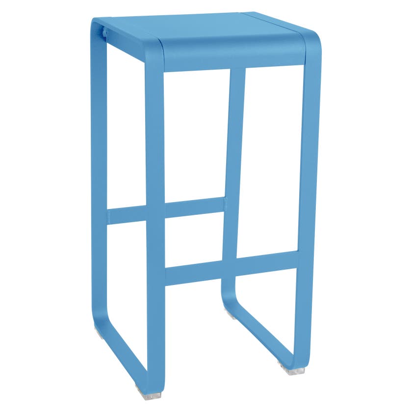 Tabouret haut sans dossier BELLEVIE de Fermob, Bleu maya Tabouret haut sans dossier BELLEVIE de Fermob, Bleu maya