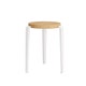Tabouret LOU - bois éco-certifié - Blanc Nuage  Chêne massif