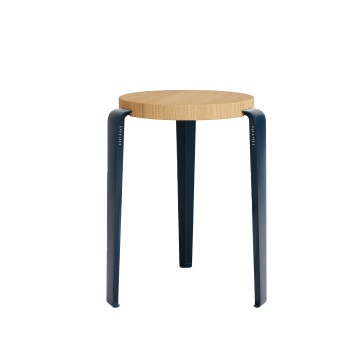 Tabouret LOU - bois éco-certifié - Bleu Minéral  Chêne massif