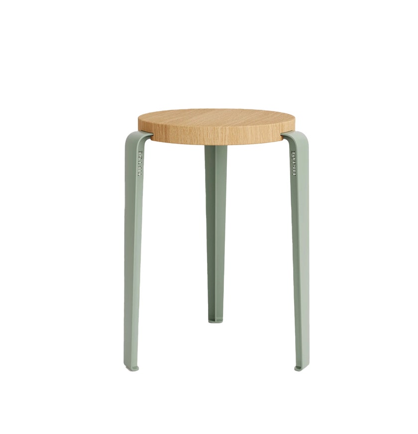 Tabouret LOU - bois éco-certifié - Gris Eucalyptus  Chêne massif