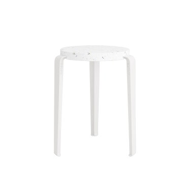 Tabouret LOU - plastique recyclé Venezia - Blanc Nuage