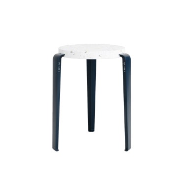 Tabouret LOU - plastique recyclé Venezia - Bleu Minéral