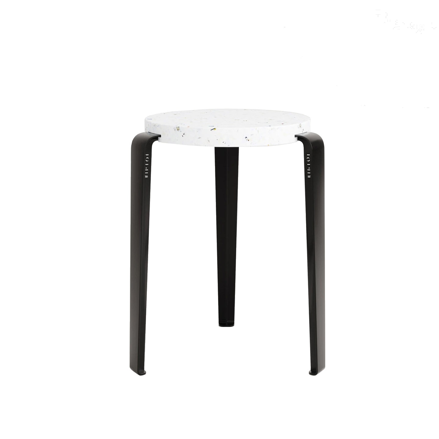 Tabouret LOU - plastique recyclé Venezia - Noir Graphite