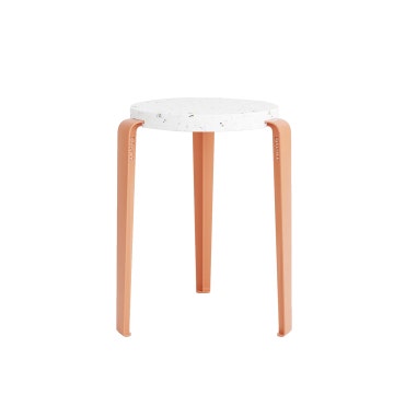 Tabouret LOU - plastique recyclé Venezia - Rose Cendré