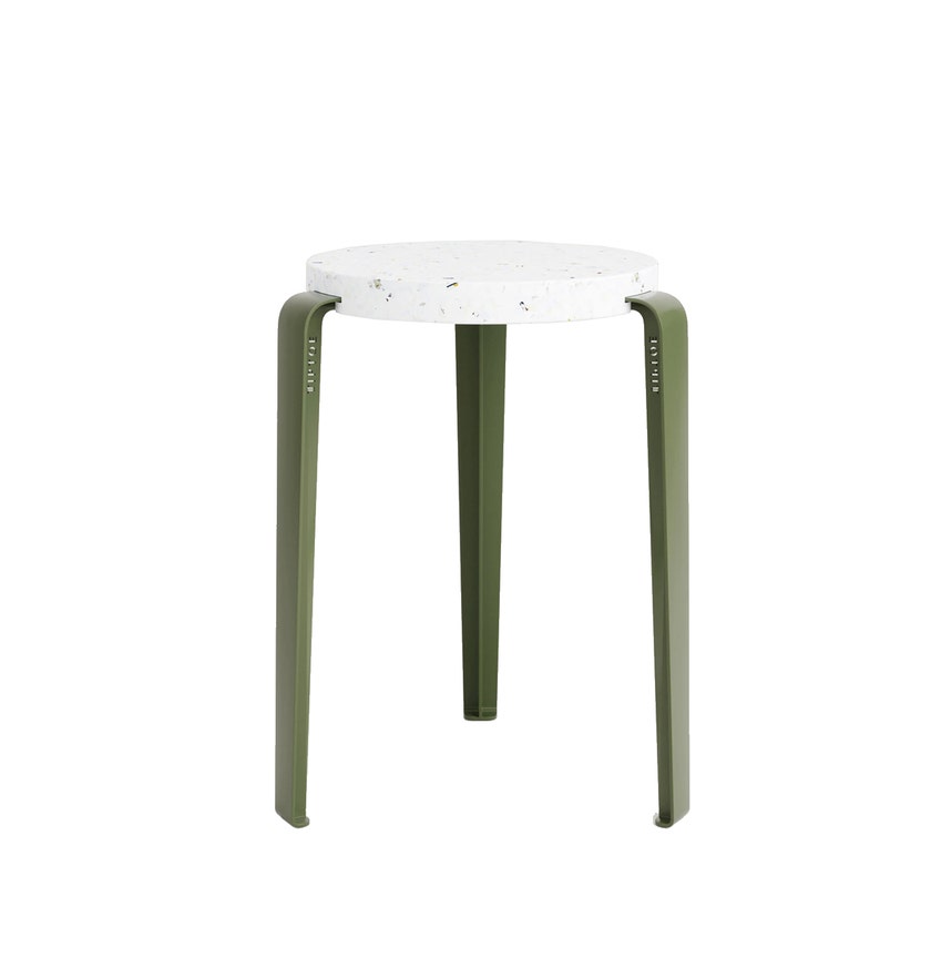 Tabouret LOU - plastique recyclé Venezia - Vert Romarin