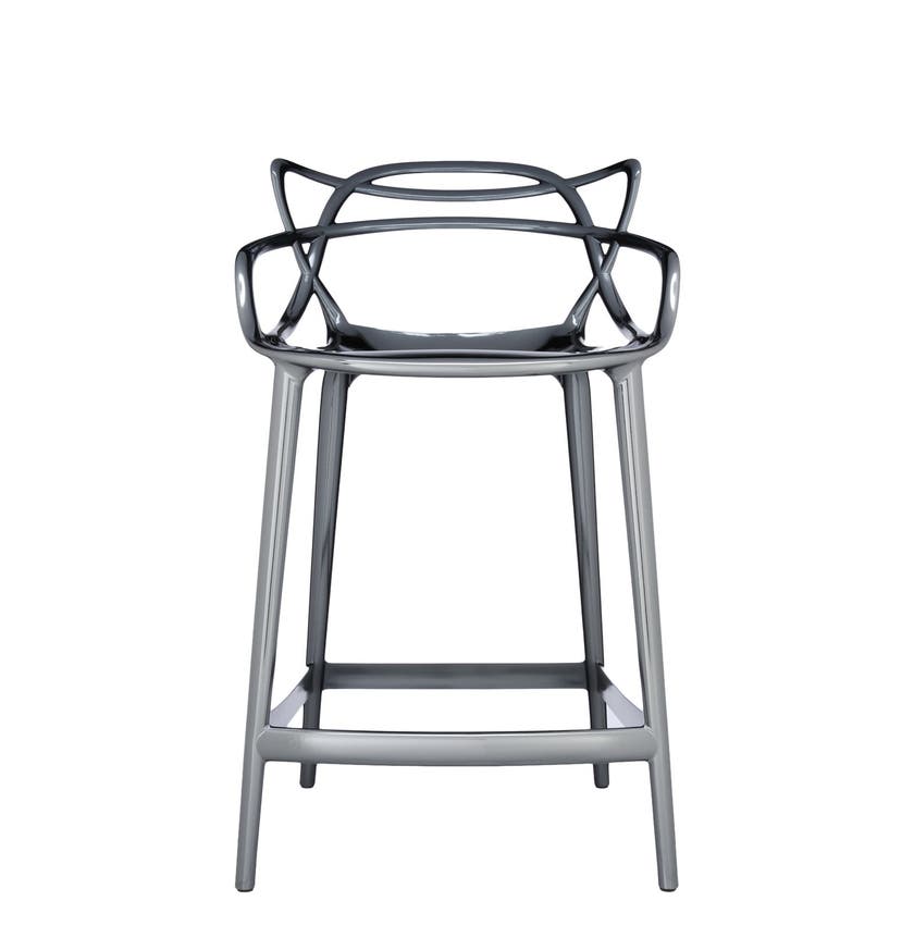 Tabouret MASTERS STOOL métallisé de Kartell, Titane