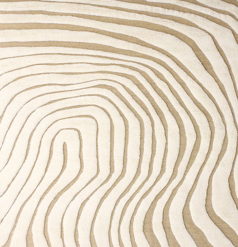 Tapis MINOTAURE, 170 x 240 cm, Noué main 100% laine lavée, Blanc