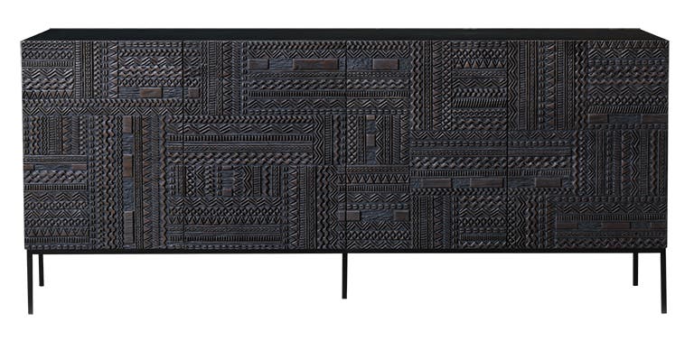 Buffet ANCESTORS TABWA d'Ethnicraft, L.200 cm, 4 portes, Noir Buffet ANCESTORS TABWA d'Ethnicraft, L.200 cm, 4 portes, Noir