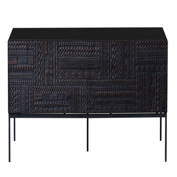 Meuble TV ANCESTORS TABWA d'Ethnicraft, L.160 cm, 1 tiroir / 1 porte rabattable, Noir
