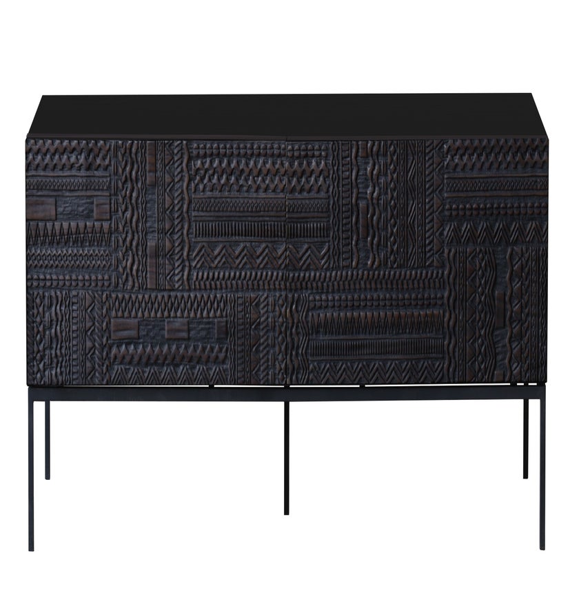 Meuble TV ANCESTORS TABWA d'Ethnicraft, L.160 cm, 1 tiroir / 1 porte rabattable, Noir