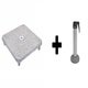 Socle à roulettes granit M4 120 kg de Glatz, Avec tube de fixation M4 Ø.48-55 mm