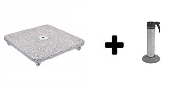 Socle à roulettes granit M4 120 kg de Glatz, Avec tube de fixation M4 Ø.48-55 mm Socle à roulettes granit M4 120 kg de Glatz, Avec tube de fixation M4 Ø.48-55 mm