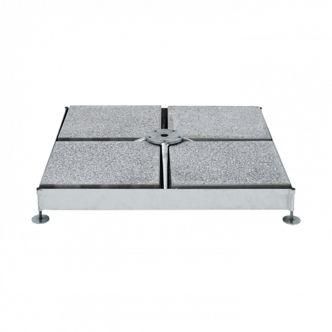 Socle M4 en acier zingué + kit de dalles aspect granit, 180 kg