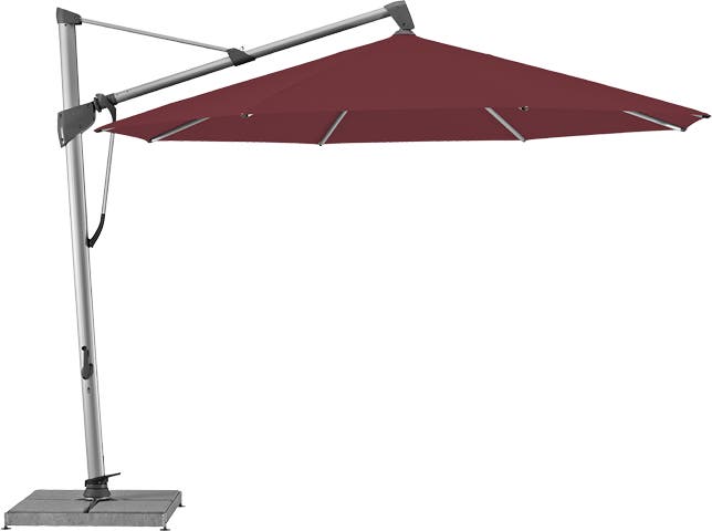 Parasol décentré SOMBRANO® S+ de Glatz, D.400, Structure anodisé naturelle, Toile 436 Wine Parasol décentré SOMBRANO® S+ de Glatz, D.400, Structure anodisé naturelle, Toile 436 Wine
