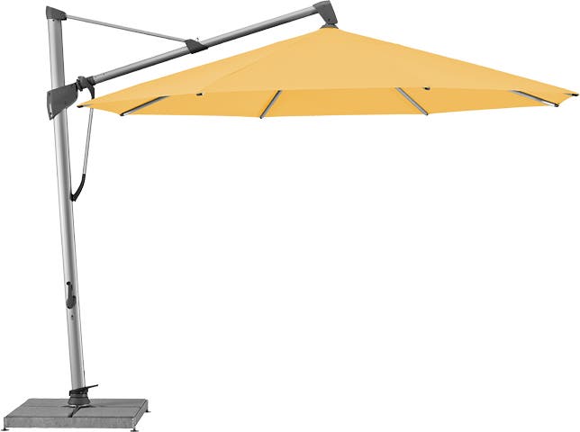 Parasol décentré SOMBRANO® S+ de Glatz, D.400, Structure anodisé naturelle, Toile 438 Straw Parasol décentré SOMBRANO® S+ de Glatz, D.400, Structure anodisé naturelle, Toile 438 Straw