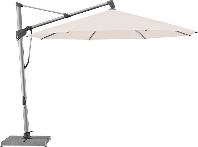 Parasol décentré SOMBRANO® S+ de Glatz, D.350, Structure anodisé naturelle, Toile 453 Vanilla Parasol décentré SOMBRANO® S+ de Glatz, D.350, Structure anodisé naturelle, Toile 453 Vanilla