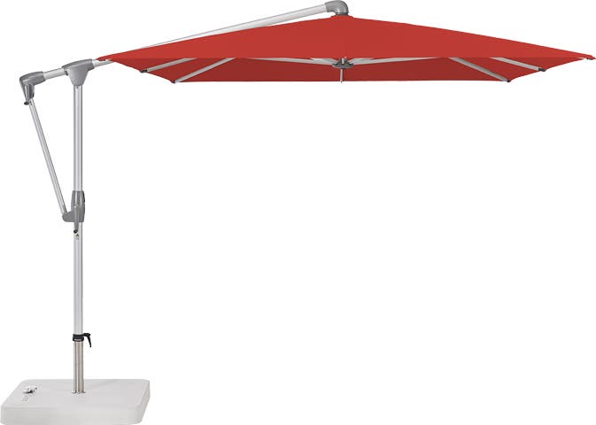 Parasol déporté SUNWING® CASA de Glatz, Structure anodisé naturel, 300 x 240 cm, 403 Carmine Parasol déporté SUNWING® CASA de Glatz, Structure anodisé naturel, 300 x 240 cm, 403 Carmine