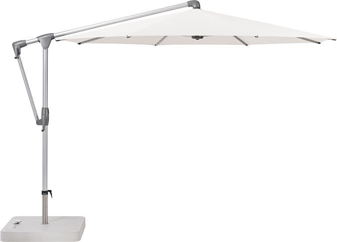 Parasol déporté SUNWING® CASA de Glatz, Structure anodisé naturel, Ø.330 cm, 404 White Parasol déporté SUNWING® CASA de Glatz, Structure anodisé naturel, Ø.330 cm, 404 White