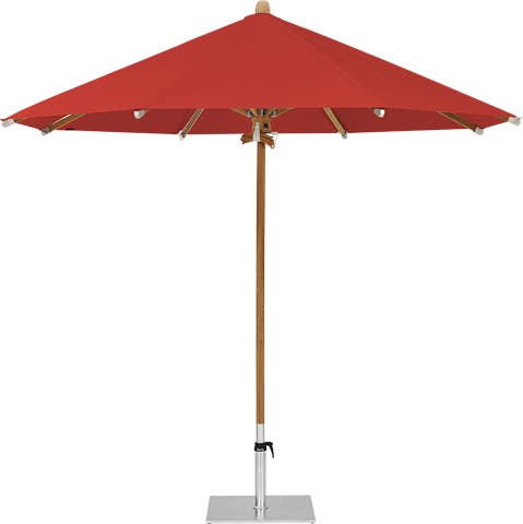 Parasol TEAKWOOD de Glatz, Rond, D.350 cm, 403 Carmine Parasol TEAKWOOD de Glatz, Rond, D.350 cm, 403 Carmine