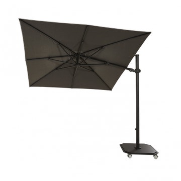 Parasol JCP Series JCP.301 avec socle à roulettes de Jardinico Caractère, 300 × 300 cm, Structure charbon, Toile onyx