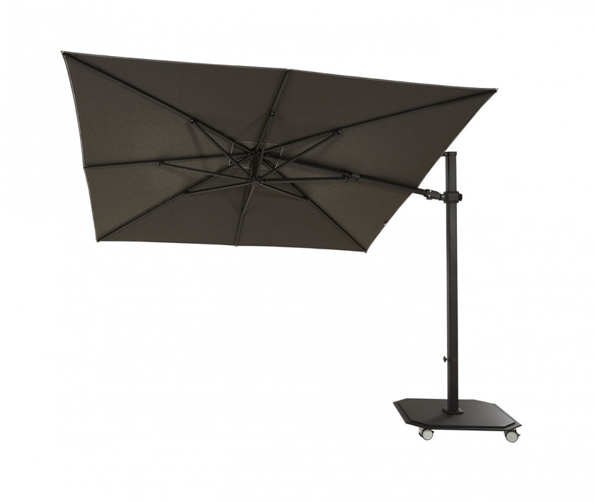 Parasol JCP Series JCP.301 avec socle à roulettes de Jardinico Caractère, 300 × 300 cm, Structure charbon, Toile onyx Parasol JCP Series JCP.301 avec socle à roulettes de Jardinico Caractère, 300 × 300 cm, Structure charbon, Toile onyx