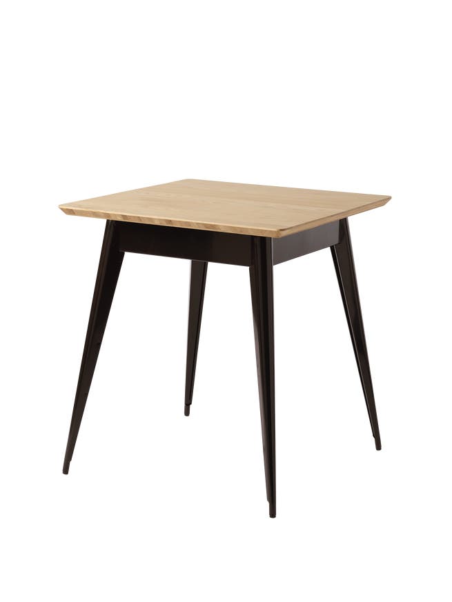 Table 55 Plateau chêne de Tolix, 70 x 70 cm, Brun noir Table 55 Plateau chêne de Tolix, 70 x 70 cm, Brun noir